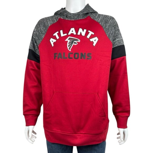 Atlanta Falcons Mens  X-Large Red Hoodie Sweatshirt Pull Over Sweater NFL New - Picture 2 of 9